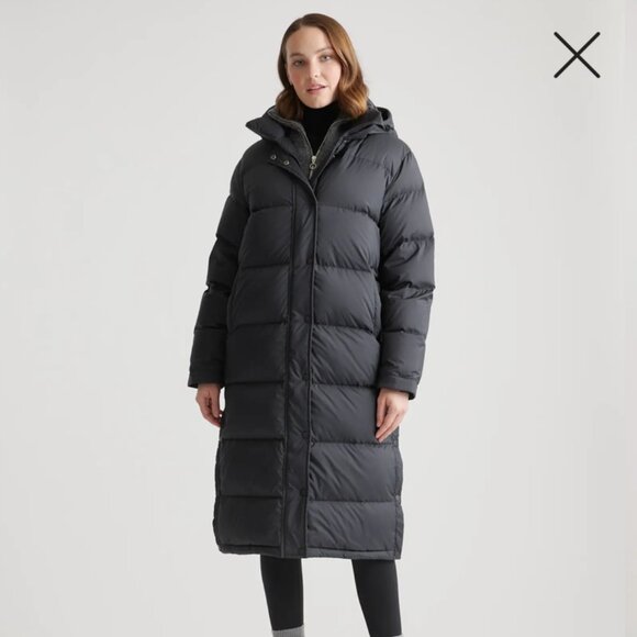 NWT Quince Responsible Down Long Puffer Jacket in Black Size Medium